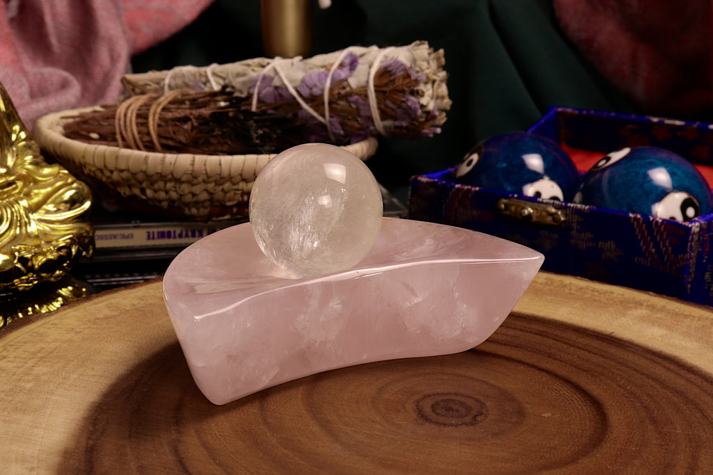 Rose Quartz Moon Bowl