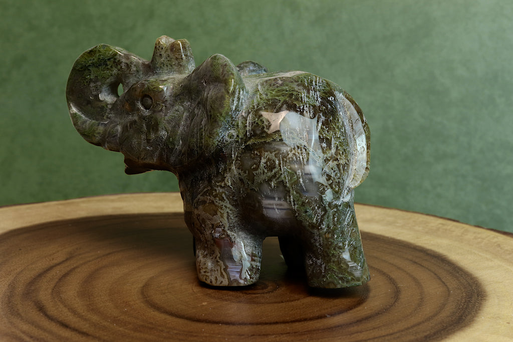 Moss Agate Elephant
