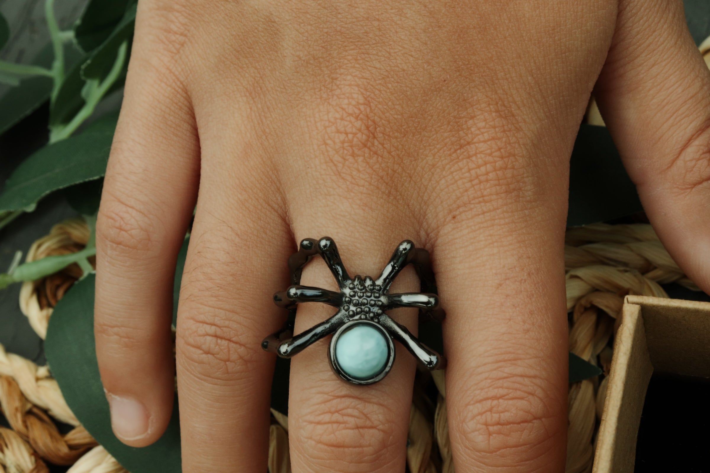 Larimar Spider Ring