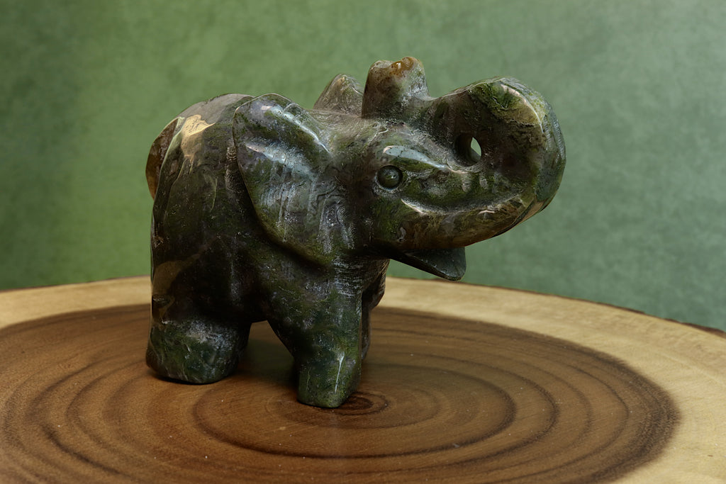 Moss Agate Elephant