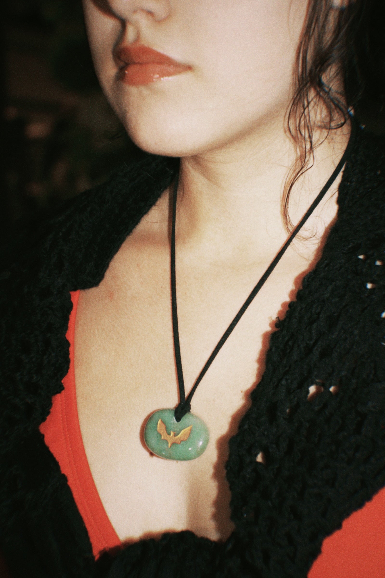 Aventurine Bat Necklace
