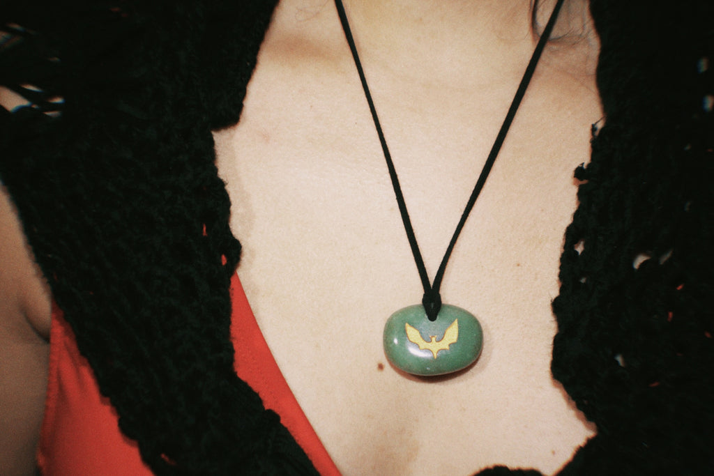 Aventurine Bat Necklace